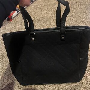 thirty-one Black Quilted Tote Bag